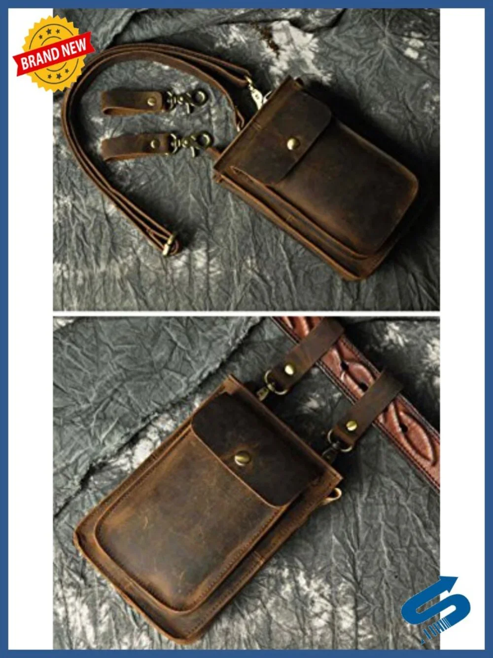 Genuine Leather Messenger Shoulder Satchel Waist Bag